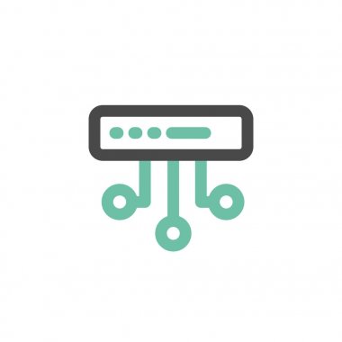 Sunucu düz vektör bicolor satırı tasarım kavramını basit simgesi 