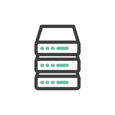 Sunucu düz vektör bicolor satırı tasarım kavramını basit simgesi 