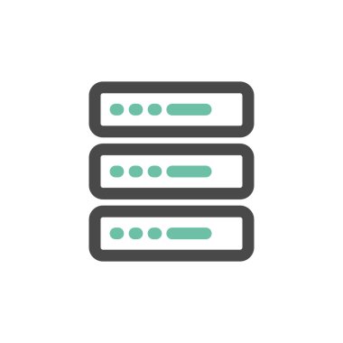 Sunucu düz vektör bicolor satırı tasarım kavramını basit simgesi 