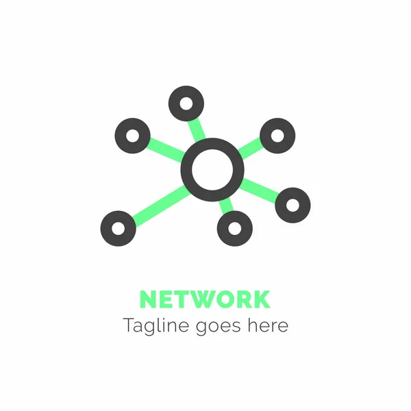 Icona del concetto di progettazione della linea bicolore vettoriale piatta di rete. Illustrazione Stock