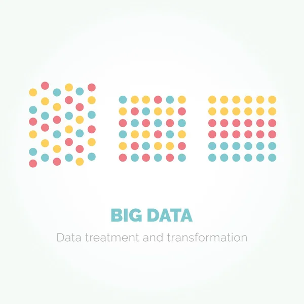 Illustrazione vettoriale di progettazione infografica minimalista Big Data. A Vettoriale Stock