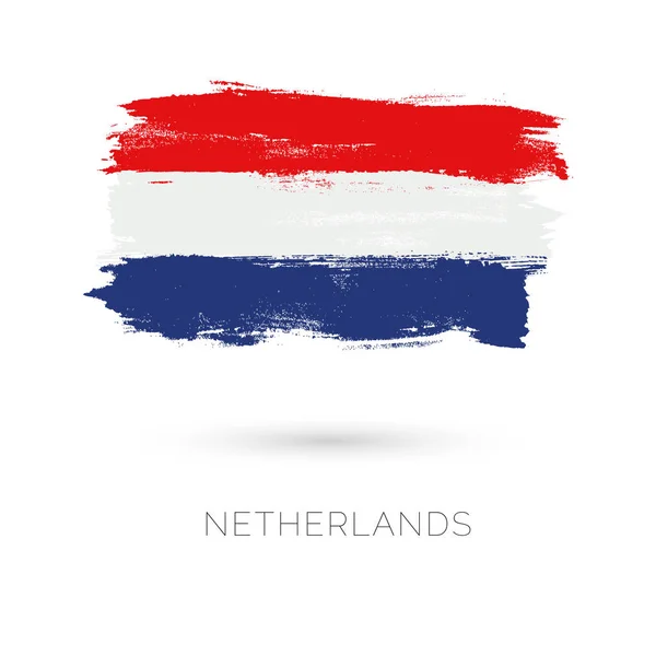 Paesi Bassi pennellate colorate dipinte bandiera nazionale Grafiche Vettoriali