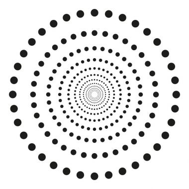 Dairesel formu konsantrik noktalar. Soyut vektör doku arka plan