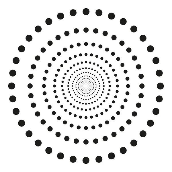 Concentric dots in circular form. Abstract vector texture background — Stock Vector