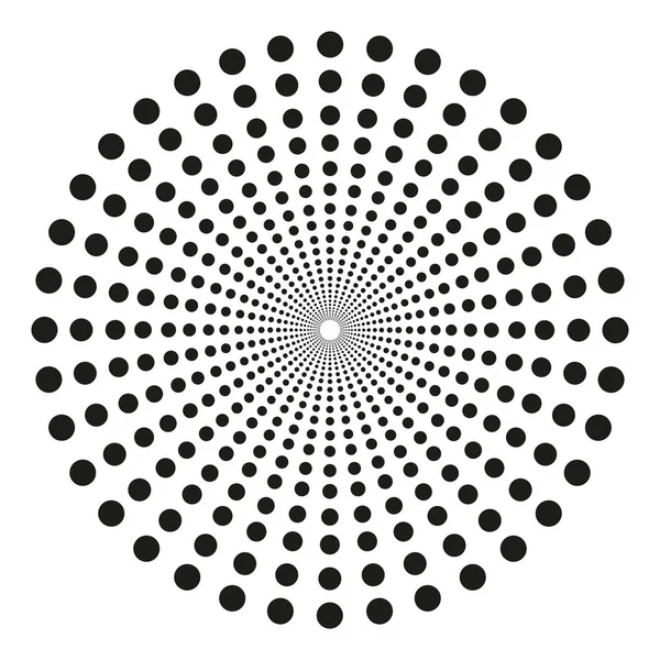 Concentric dots in circular form. Abstract vector texture background — Stock Vector