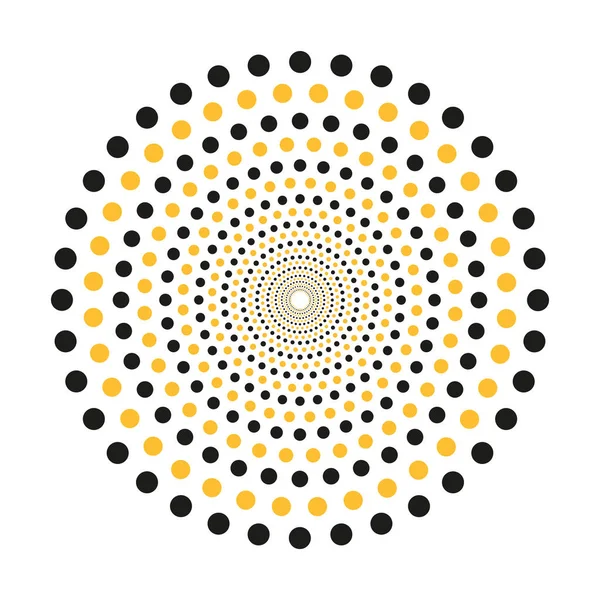 Concentric dots in circular form. Abstract vector texture background — Stock Vector