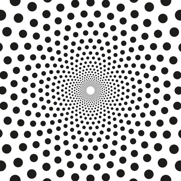 Концентрические точки в круговой форме. Абстрактный векторный фон
