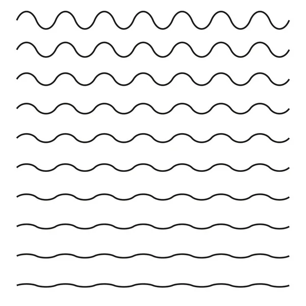 Conjunto de líneas horizontales onduladas. Elemento de diseño vectorial Ilustraciones de stock libres de derechos