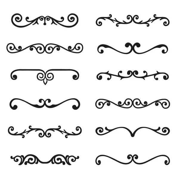 Vector set of calligraphic design elements and page decor — Stock Vector