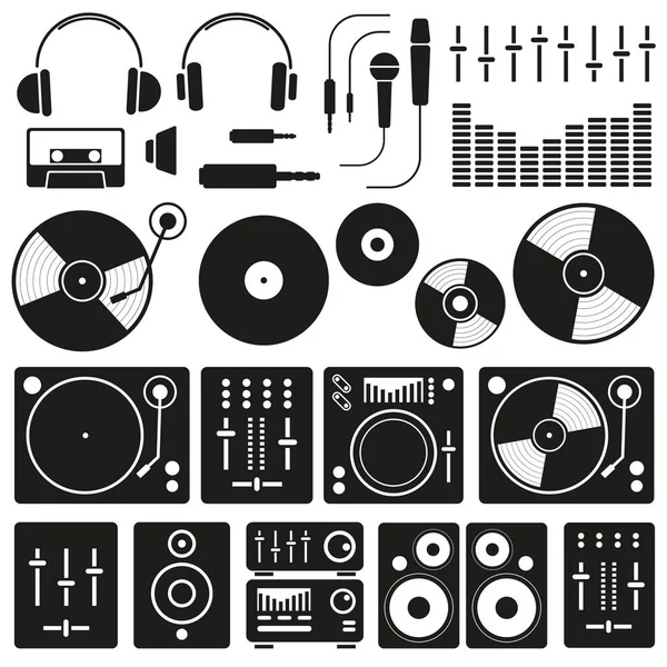 Icône de musique vectorielle sur fond blanc. Icônes du personnel du DJ — Image vectorielle