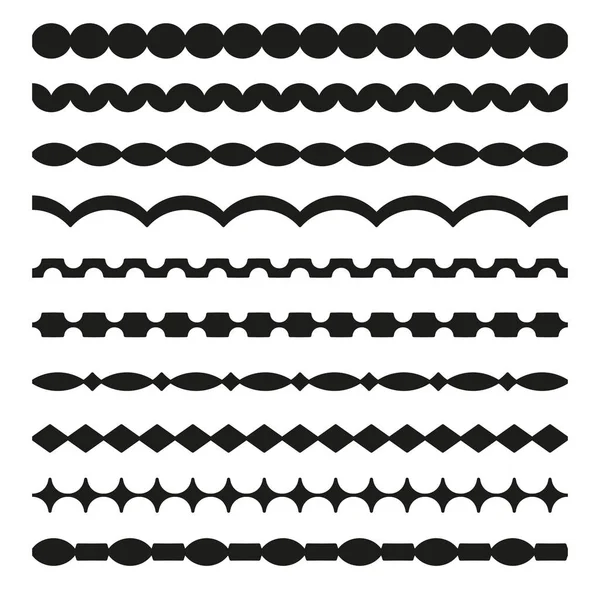 Conjunto de bordes vectoriales divisores de arte en estilo geométrico — Archivo Imágenes Vectoriales