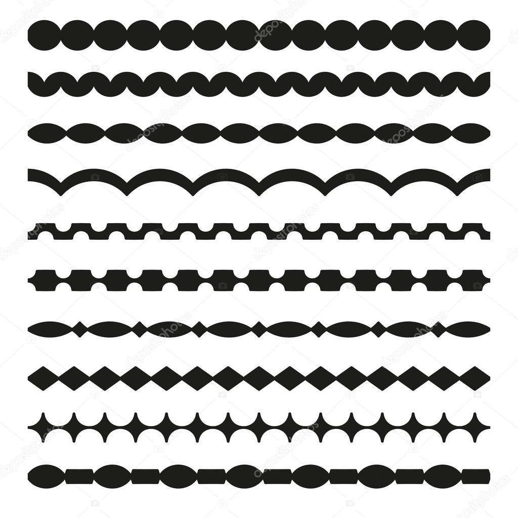 Set of vector borders art dividers in geometrical style