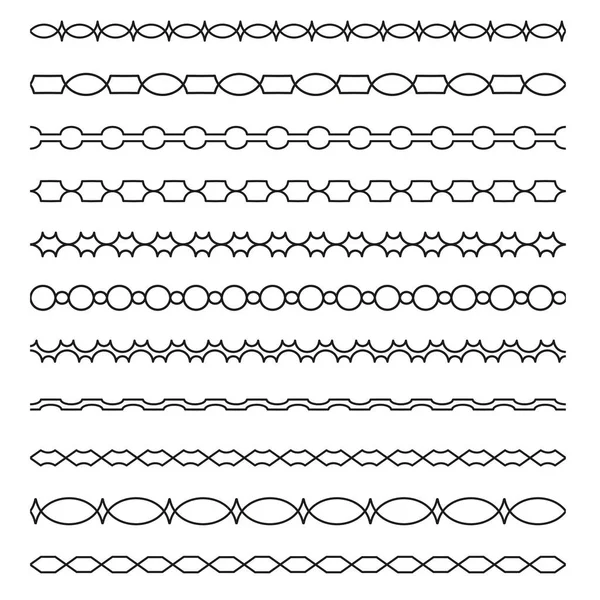 幾何学的なスタイルのベクトル罫線芸術仕切りのセット — ストックベクタ
