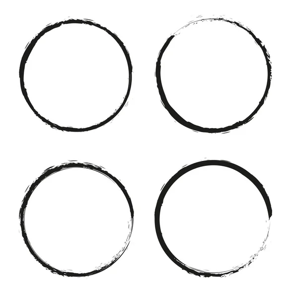 Ensemble de cercles de grunge.Grunge vectoriel formes rondes . — Image vectorielle