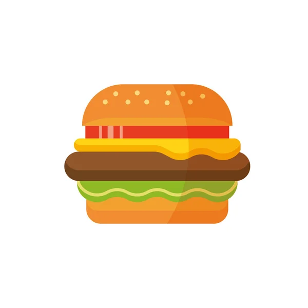 Leckerer Hamburger. Vektor flaches Design Burger-Symbol — Stockvektor