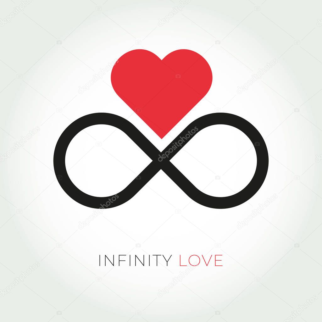 Infinity love logo. Valentine and relationship vector icon.