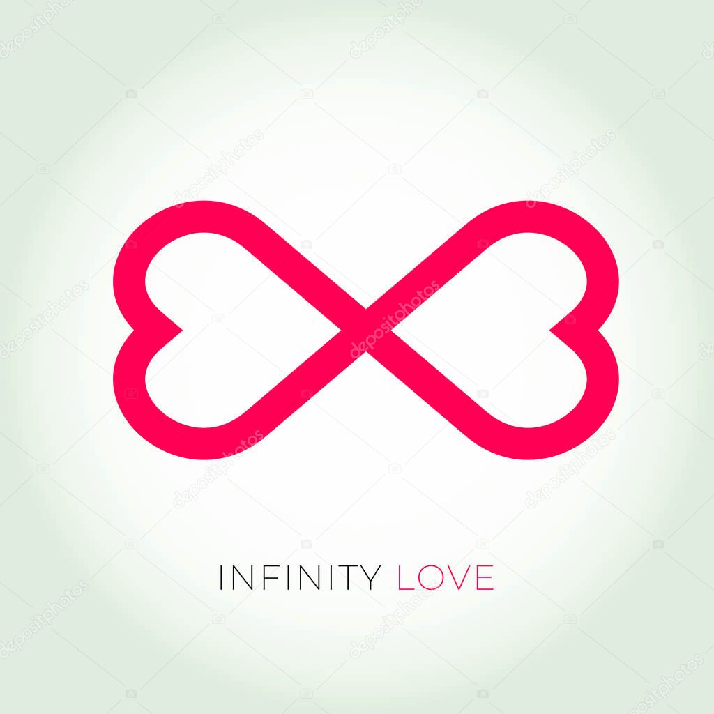 Infinity love logo. Valentine and relationship vector icon.