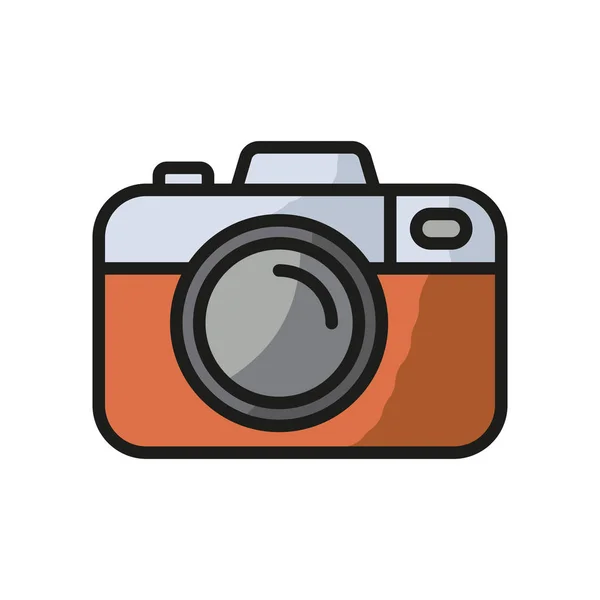 Camera vector icon. Photo line vector icon minimalistic flat design — Stock Vector