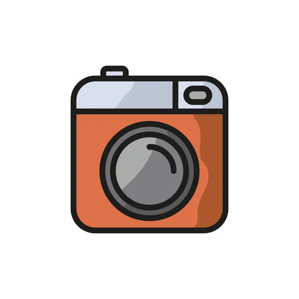 Camera vector icon. Photo line vector icon minimalistic flat design — Stock Vector