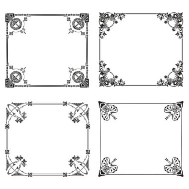 Dekoratif çerçeveleri ve borders arka planlar vintage tasarım öğesi kümesi