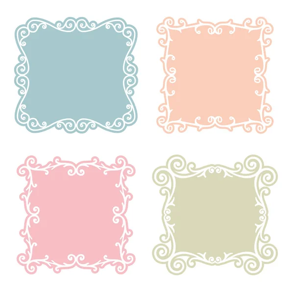 Classic frame set with arabesques, classic and floral elements. — Stock Vector