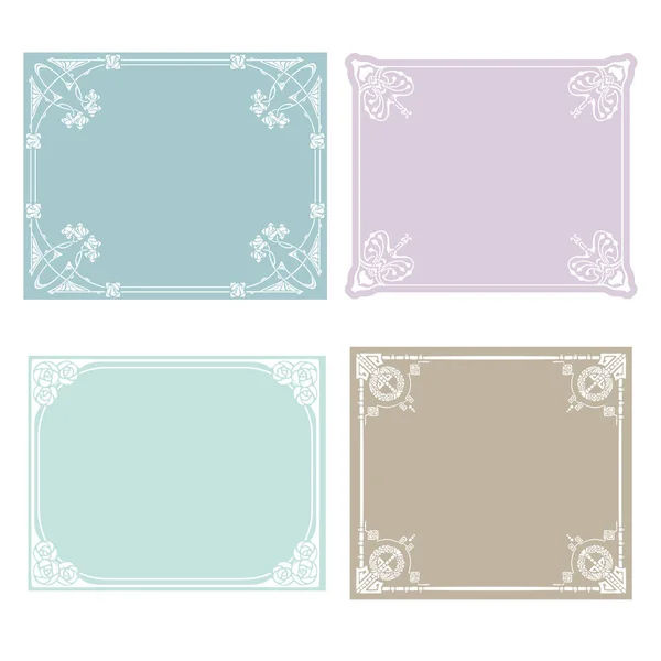 Classic frame set with arabesques, classic and floral elements. — Stock Vector