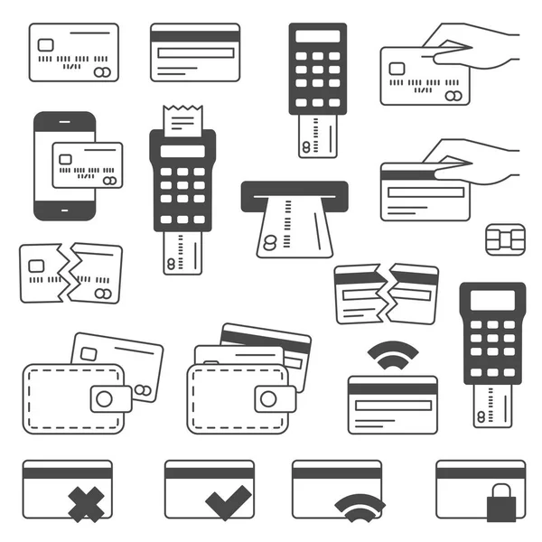Simple Set of Credit Card Related Vector Line Icons. — Stock Vector