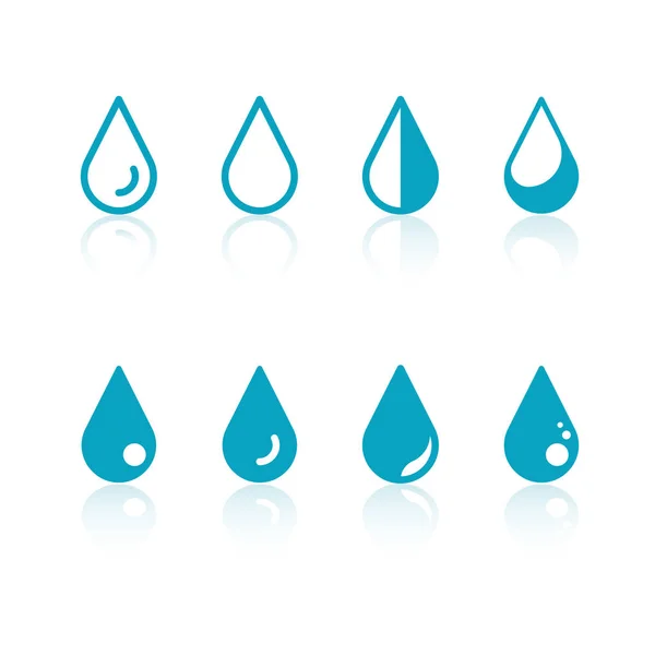 Ícones gota de água, símbolos, sinais conjunto ilustração vetorial —  Vetores de Stock
