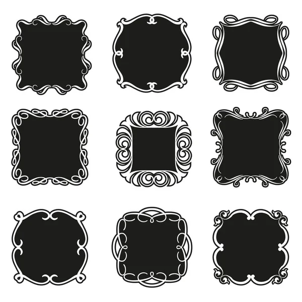 Conjunto de patrones decorativos para marcos de diseño y pancartas — Archivo Imágenes Vectoriales