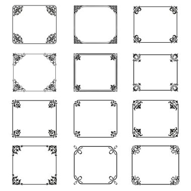 Decorative frames and borders backgrounds vintage design elements