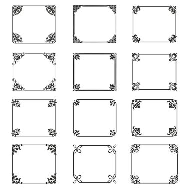 Decorative frames and borders backgrounds vintage design elements