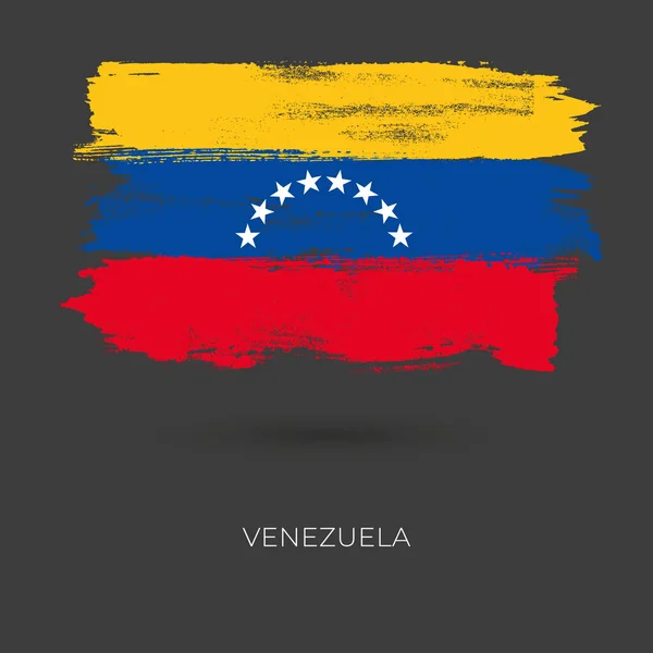 Venezuela coups de pinceau colorés peint drapeau national du pays — Image vectorielle