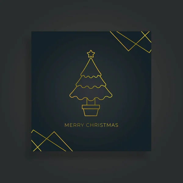 Merry Christmas greeting card, Christmas tree made — Stock Vector