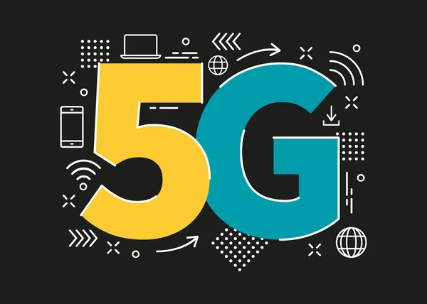 5G segno logo vettoriale illustrazione. Icone della rete tecnologica . — Vettoriale Stock