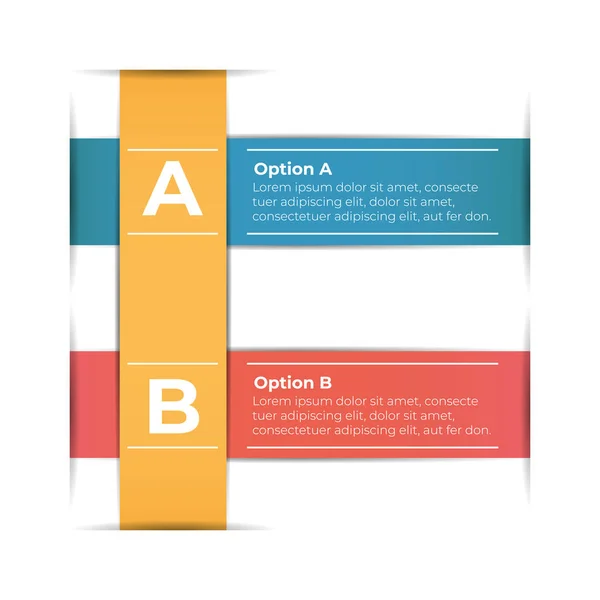 Abstract paper infografics sjabloon.. Business concept met 2 opties — Stockvector