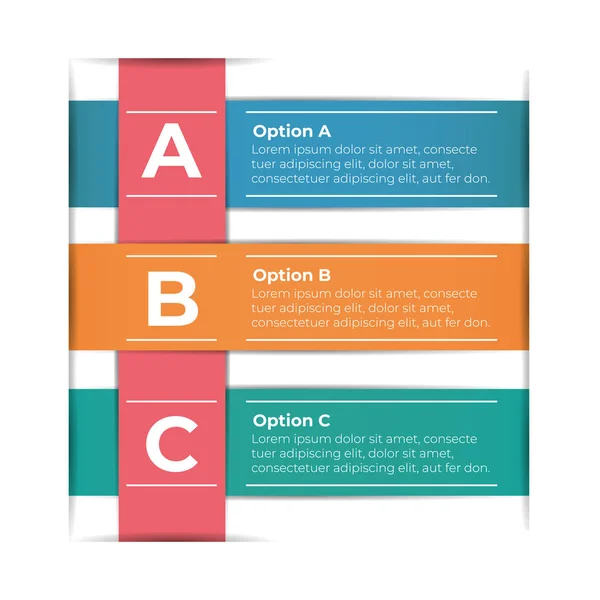 Plantilla de infografías de papel abstracto.. Concepto de negocio con 3 opciones — Archivo Imágenes Vectoriales