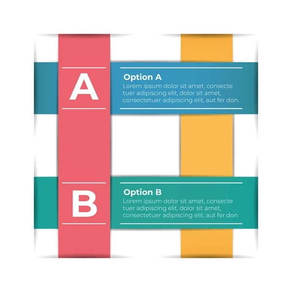 Absztrakt papír infografika sablon.. Üzleti koncepció 2 lehetőség — Stock Vector