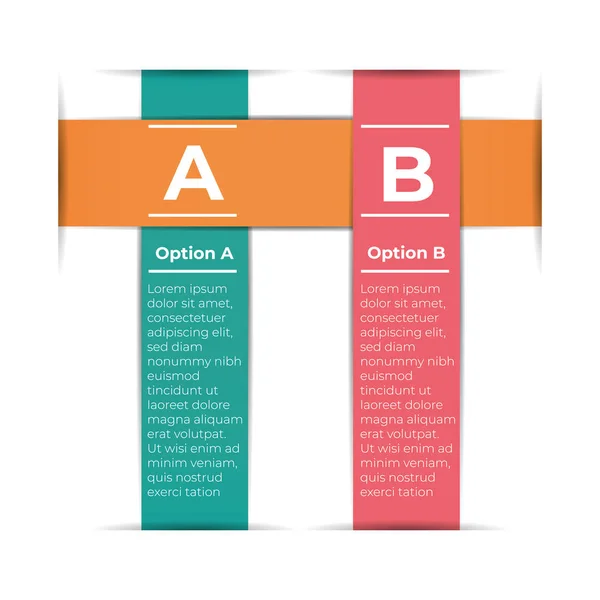 Absztrakt papír infografika sablon.. Üzleti koncepció 2 lehetőség — Stock Vector