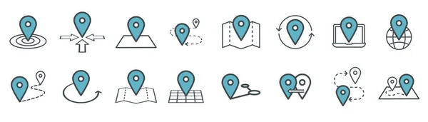 Map pins related icon set. Vector symbols on a white background. — Stock Vector