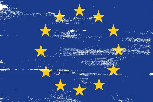 Europe coups de pinceau colorés peint icône du drapeau national — Image vectorielle