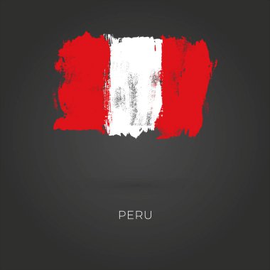 Peru grunge vektör bayrağı koyu arkaplanda izole edildi