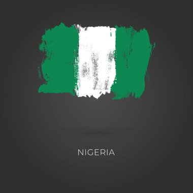 Nijerya grunge vektör bayrağı koyu arkaplanda izole edildi