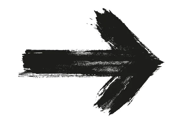 Grunge Vector Flecha Pintura Pincel Negro — Vector de stock