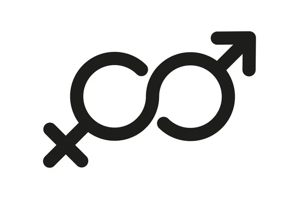 Simbolo Genere Icona Glyph Vettoriale Correlata Isolato Sfondo Bianco Illustrazione — Vettoriale Stock
