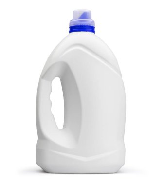 Beyaz arka planda izole edilmiş plastik şişe ya da kutu
