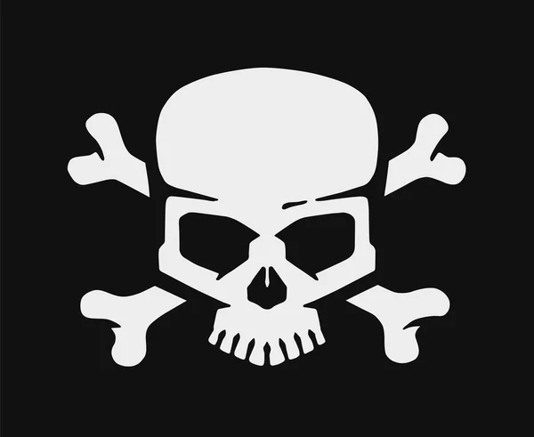 Череп Кістки Веселий Піратський Прапор Векторні Ілюстрації — стоковий вектор