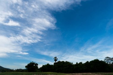 Mavi gökyüzü arka plan ile arazi