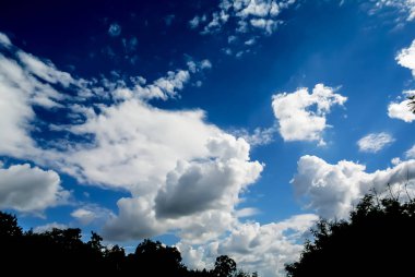 Bulutlar ve mavi gökyüzü arkaplanı