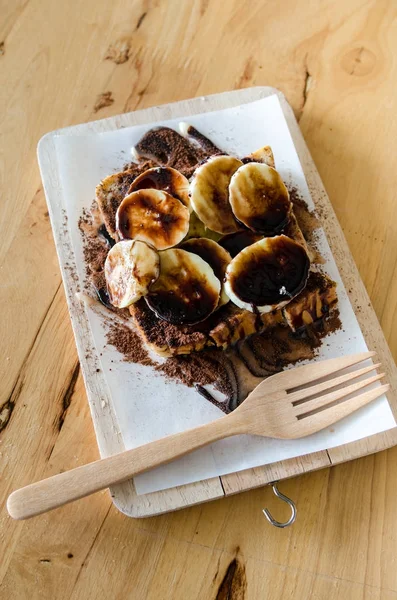 Zoet brood met banaan dessert — Stockfoto