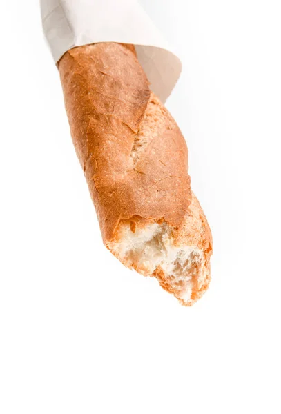 白色背景的长面包 — 图库照片